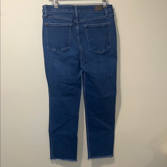 Womens Judy Blue Cropped Straight Leg Raw Hem Jeans - Picture 3 of 6